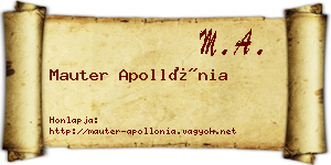 Mauter Apollónia névjegykártya